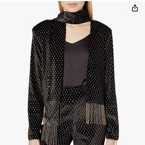 House of Harlow Revolve small black and chain chain crop jacket NWT